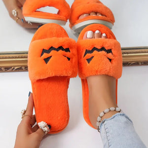 Cozy pumpkin slippers