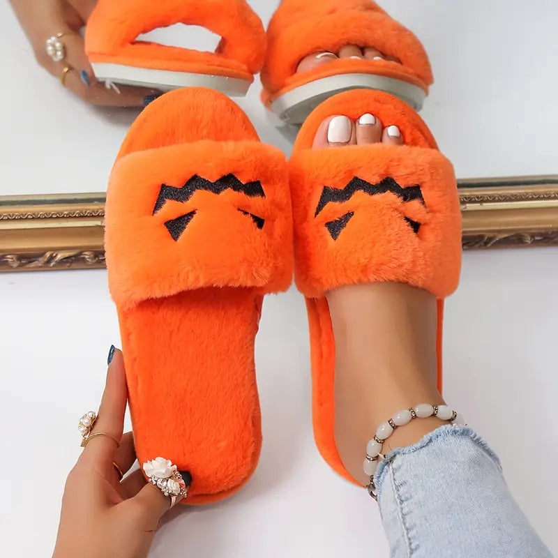 Cozy pumpkin slippers