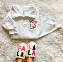 Load image into Gallery viewer, Merry &amp; Bright embroidered quarter zip
