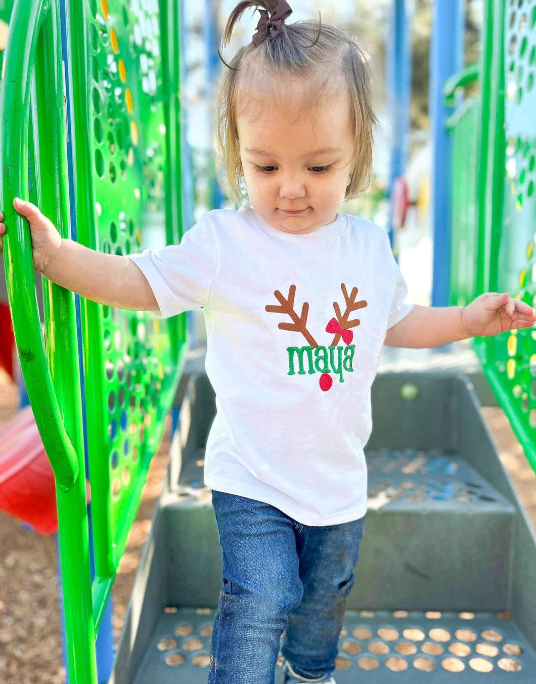 Embroidered Rudolph Top