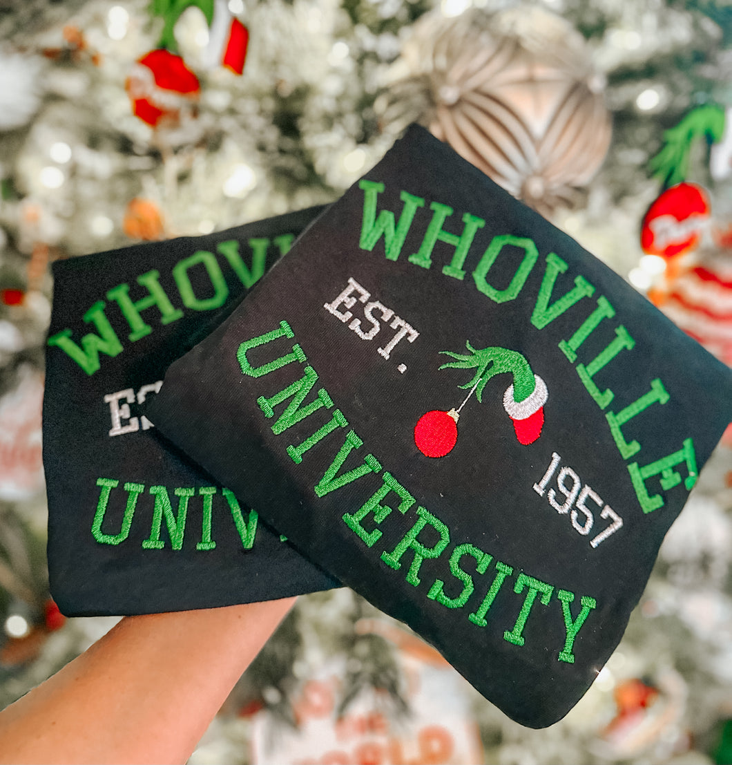 Whoville Univ. embroidered top