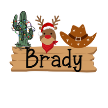 Load image into Gallery viewer, Western Christmas tree name top
