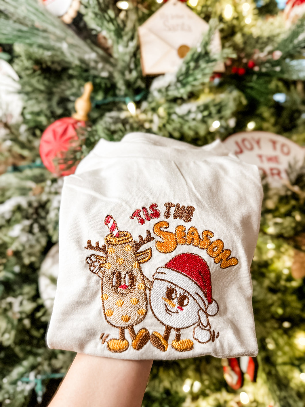 Tis’ the season embroidered top