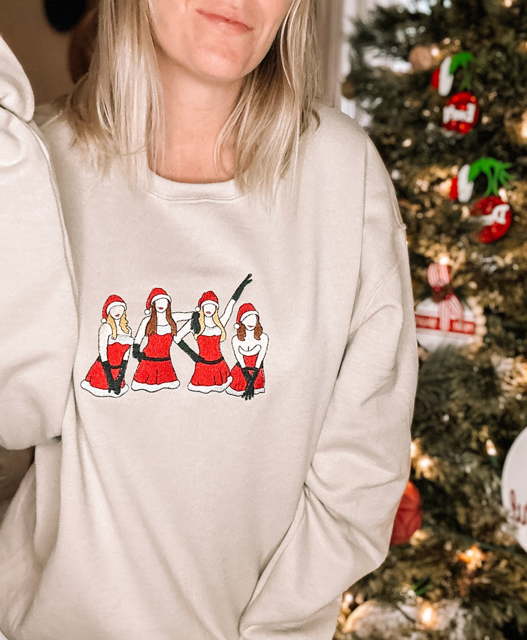 Jingle bell rock embroidered top