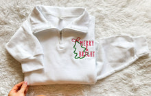 Load image into Gallery viewer, Merry &amp; Bright embroidered quarter zip
