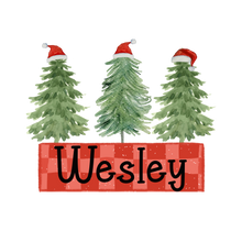 Load image into Gallery viewer, Vintage neutral Christmas tree name top
