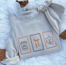 Load image into Gallery viewer, Embroidered fall patchwork sweater
