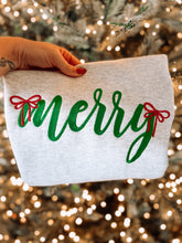 Load image into Gallery viewer, Embroidered Merry Sweatshirt
