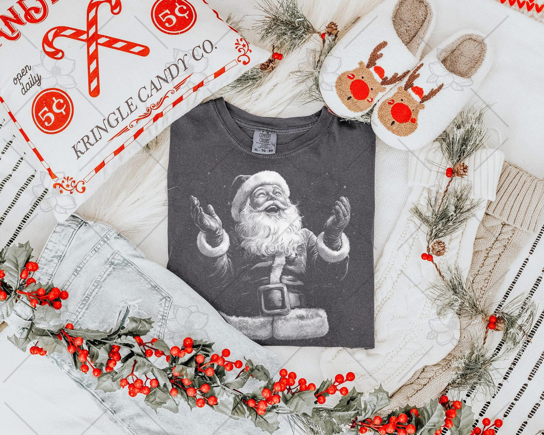 Black + white vintage Santa Tee