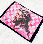 Checkered Pink Jesus tee