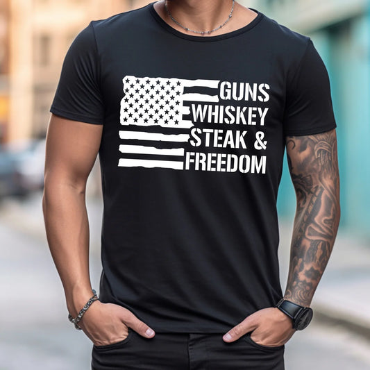 Guns, Whiskey, Steak & Freedom tee