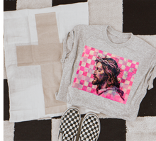 Load image into Gallery viewer, Checkered Pink Jesus tee
