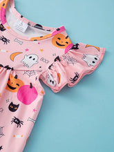 Load image into Gallery viewer, Flutter Sleeve BOO Halloween Dress
