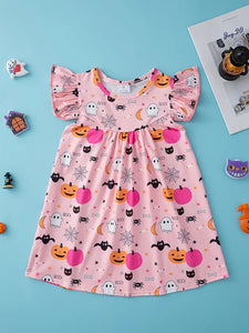 Flutter Sleeve BOO Halloween Dress
