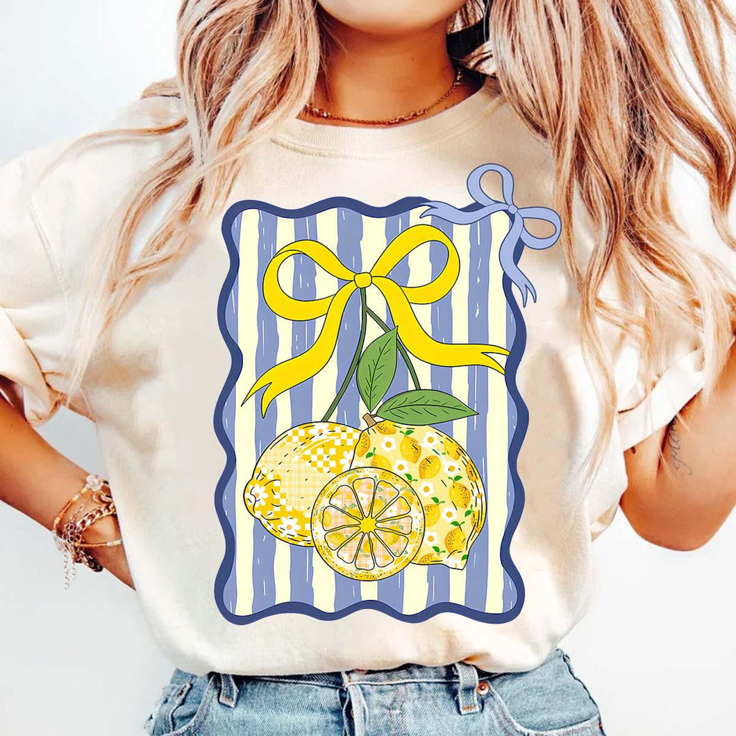 Lemon Coquette Bow Tee