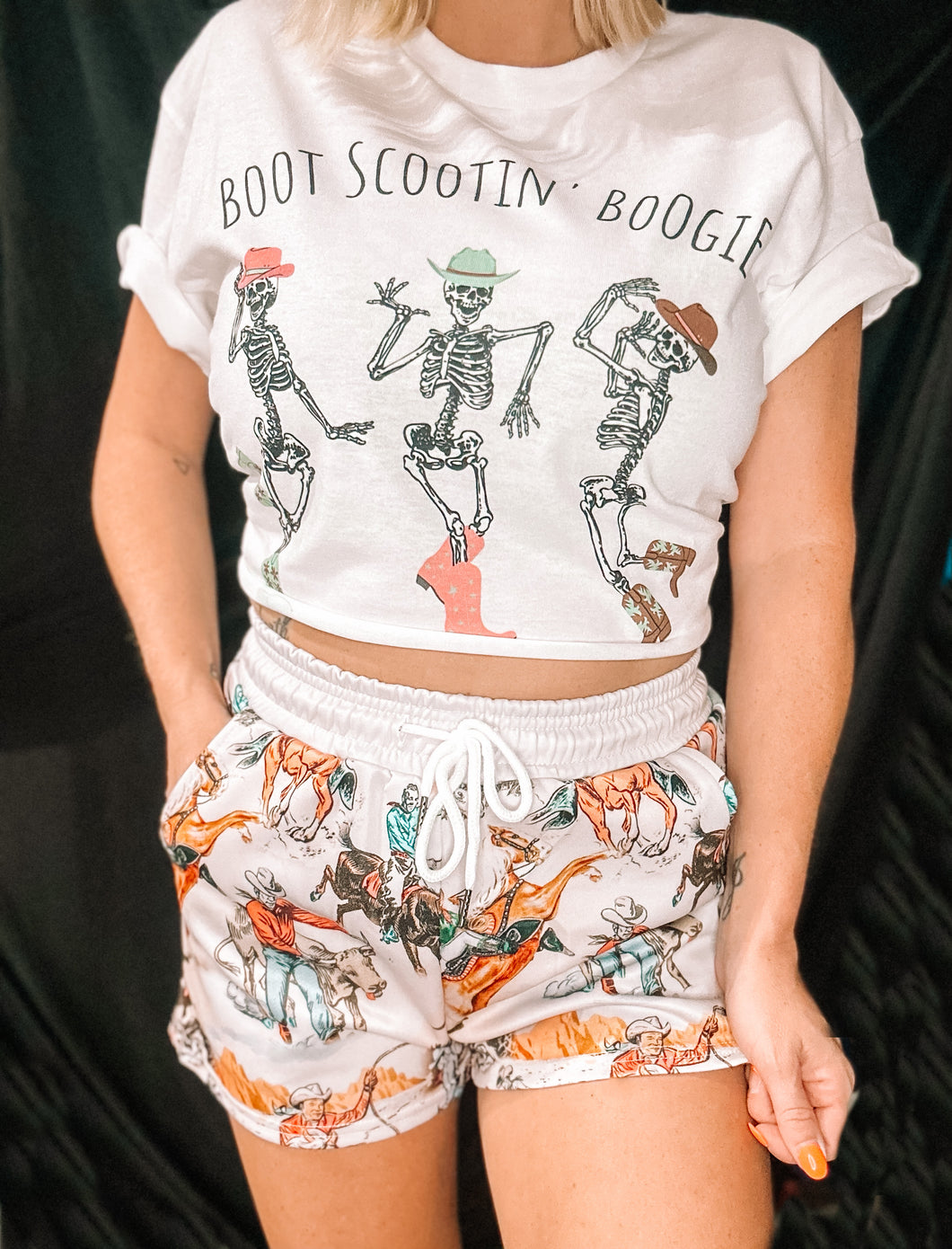 Boot Scootin’ boogie cropped tee