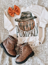 Load image into Gallery viewer, Howdy pumpkin romper
